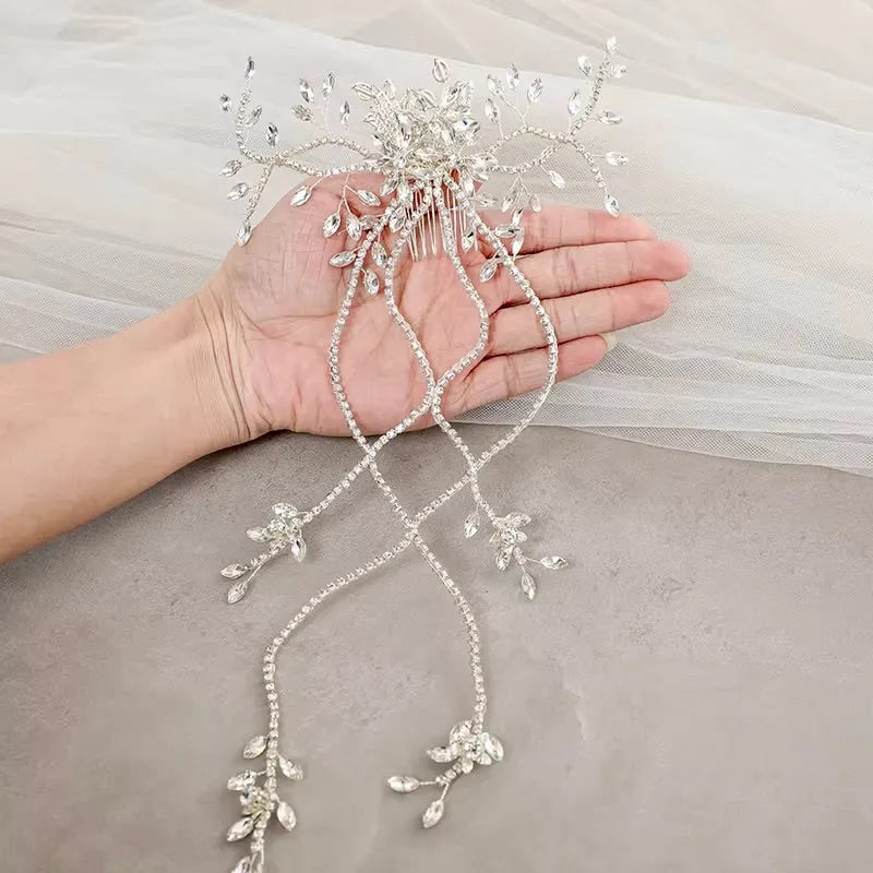 Wedding Hair Accessories - Cascading Crystal Bridal Hair Comb / Hair Vine- Available in Silver and Gold