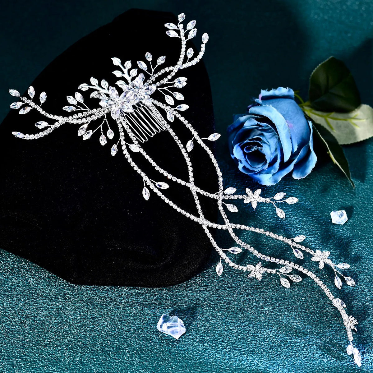 Cascading Crystal Bridal Hairpiece | Wedding Hair  display picture 2