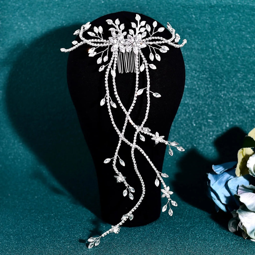 Wedding Hair Accessories - Cascading Crystal Bridal Hair Comb / Hair Vine- Available in Silver and Gold