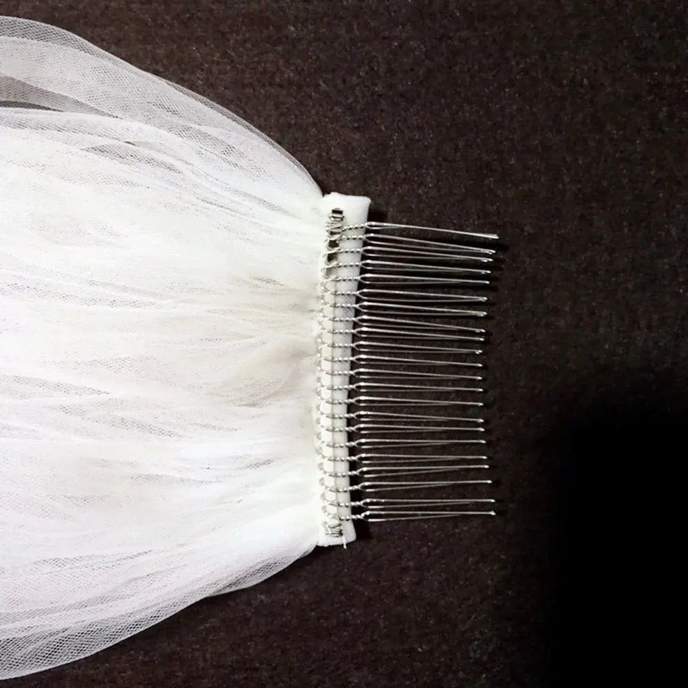 Wedding Veils - Lace Edge Cathedral Bridal Veil - Available in White and Ivory