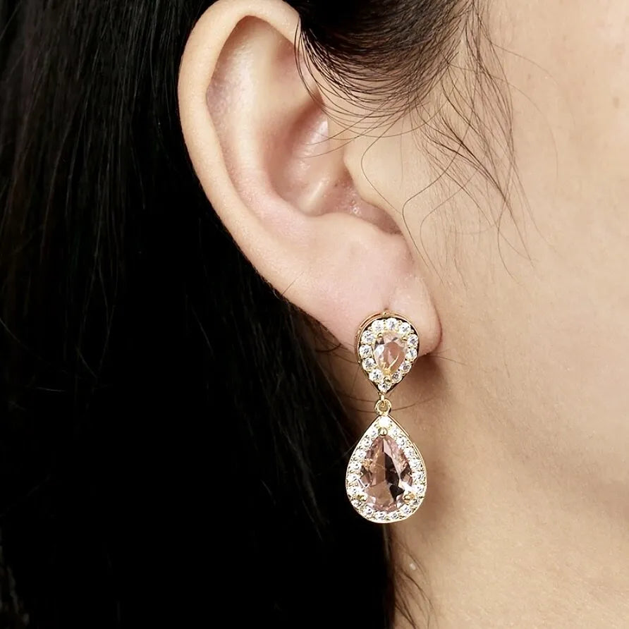 Wedding Jewelry - Champagne CZ Bridal Jewelry Set - Available in Rose Gold, Silver, and Yellow Gold