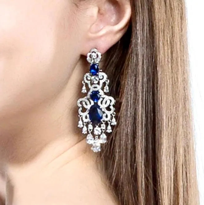 Wedding Jewelry - Chandelier Cubic Zirconia Bridal Earrings