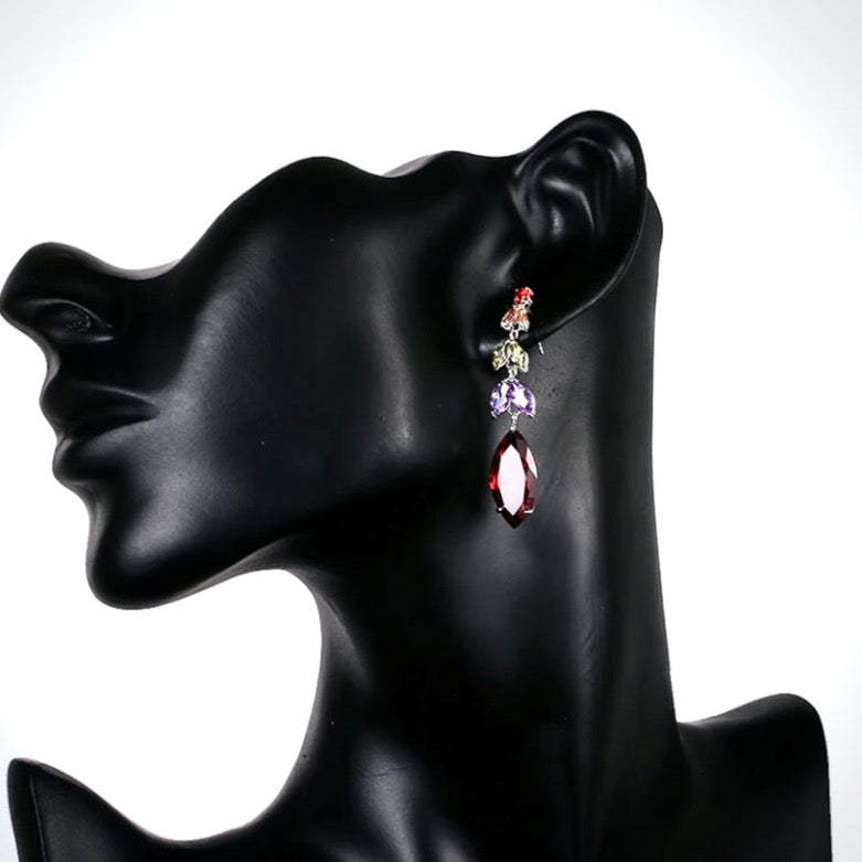 Wedding Jewelry - Colorful Cubic Zirconia Bridal Earrings