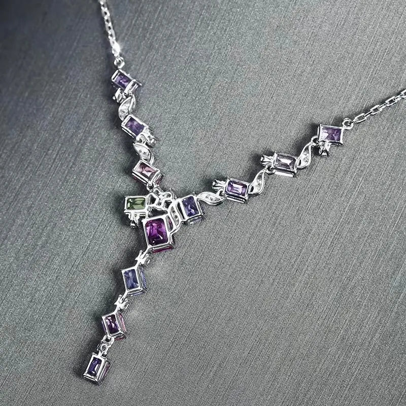 Wedding Jewelry - Lariat Style CZ Bridal Necklace