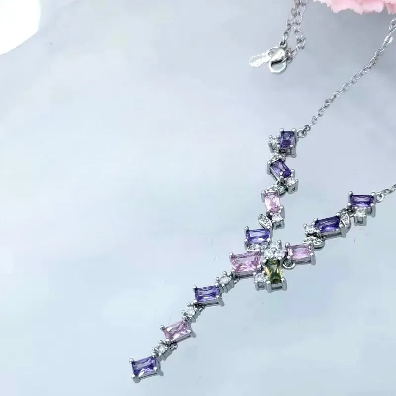 Wedding Jewelry - Lariat Style CZ Bridal Necklace