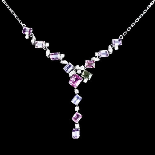Wedding Jewelry - Lariat Style CZ Bridal Necklace