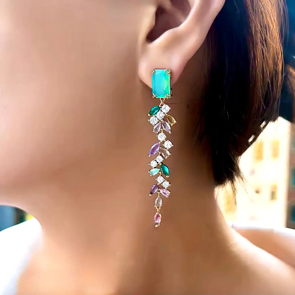Wedding Jewelry - Bohemian Cubic Zirconia Bridal Earrings