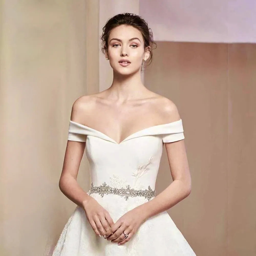 Wedding Accessories - Silver Crystal Bridal Belt/Sash