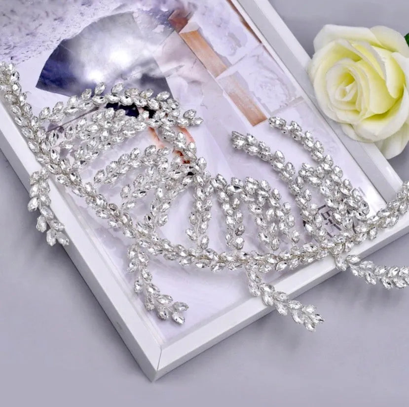 Wedding Hair Accessories - Silver Crystal Bridal Hair Vine