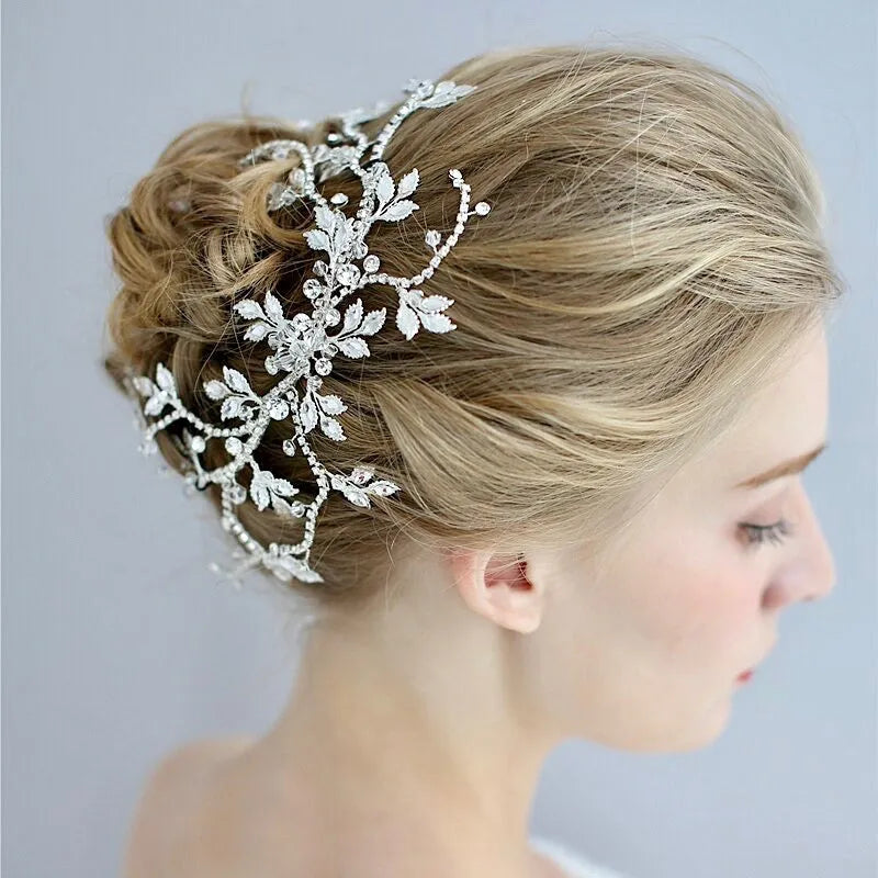 Wedding Hair Accessories - Silver Crystal Bridal Hair Vine