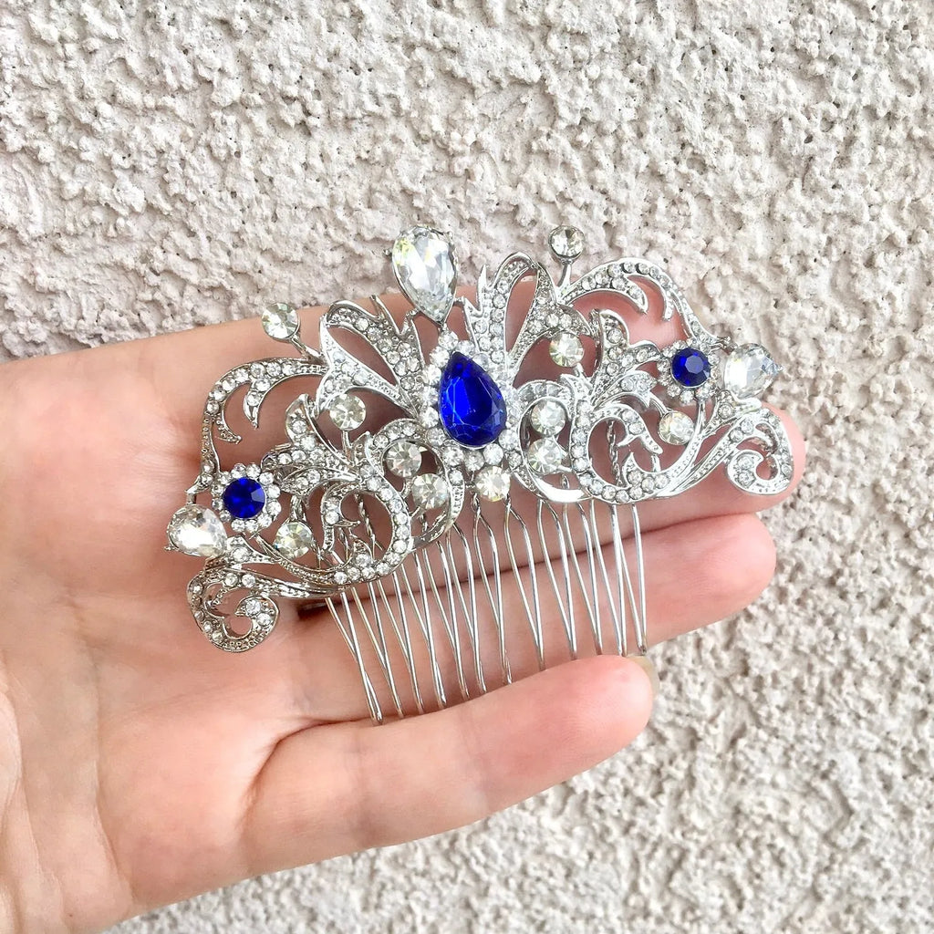 Wedding Hair Accessories - Crystal Bridal Hair Comb - Available in Rose Gold, Yellow Gold and Silver