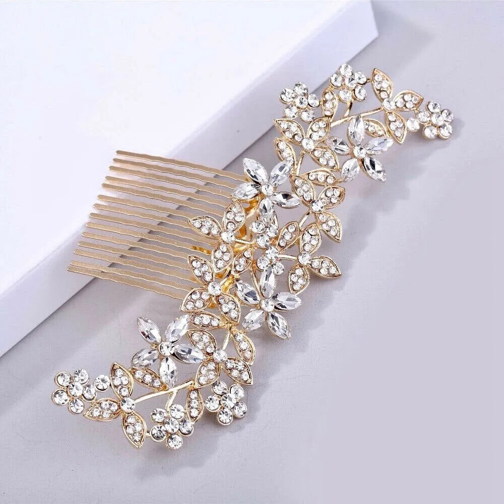 Wedding Hair Accessories - Austrian Crystal Hair Comb - Available in Rose Gold, Silver and Yellow Gold