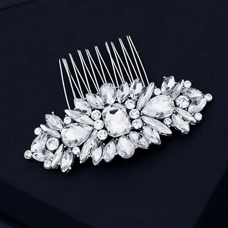 Wedding Hair Accessories - Silver Crystal Bridal Hair Comb