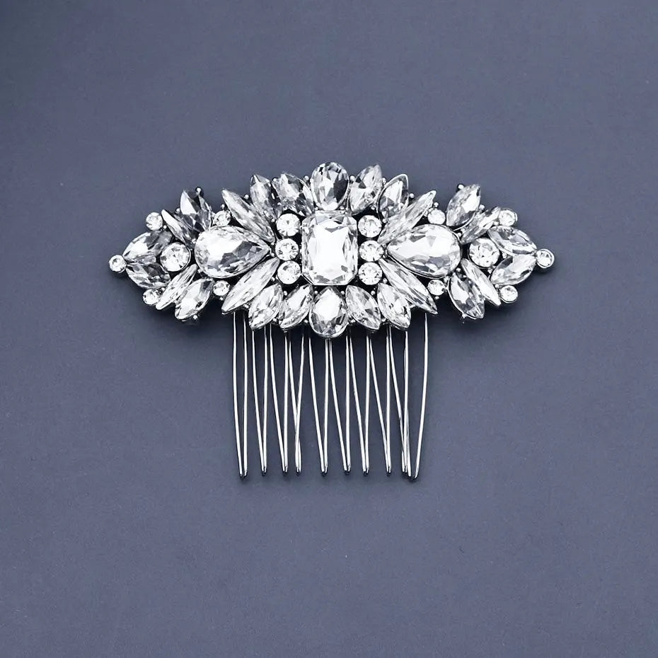 Wedding Hair Accessories - Silver Crystal Bridal Hair Comb