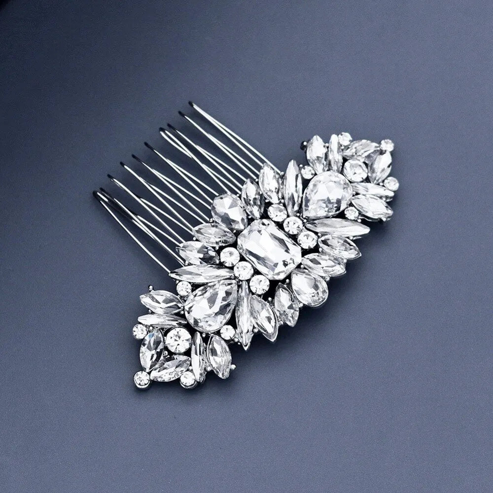 Wedding Hair Accessories - Silver Crystal Bridal Hair Comb