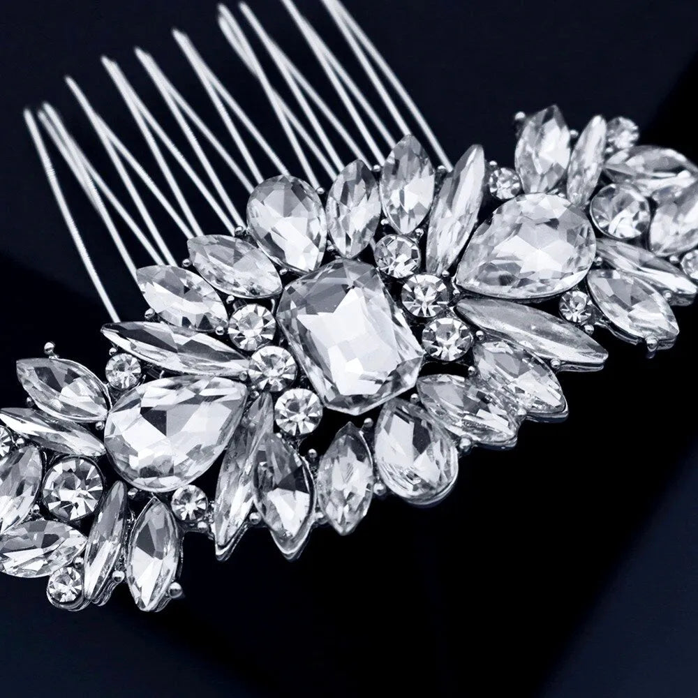 Wedding Hair Accessories - Silver Crystal Bridal Hair Comb