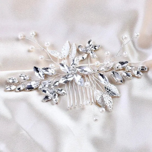Wedding Hair Accessories - Pearl and Crystal Bridal Hair Comb - More Colors Available