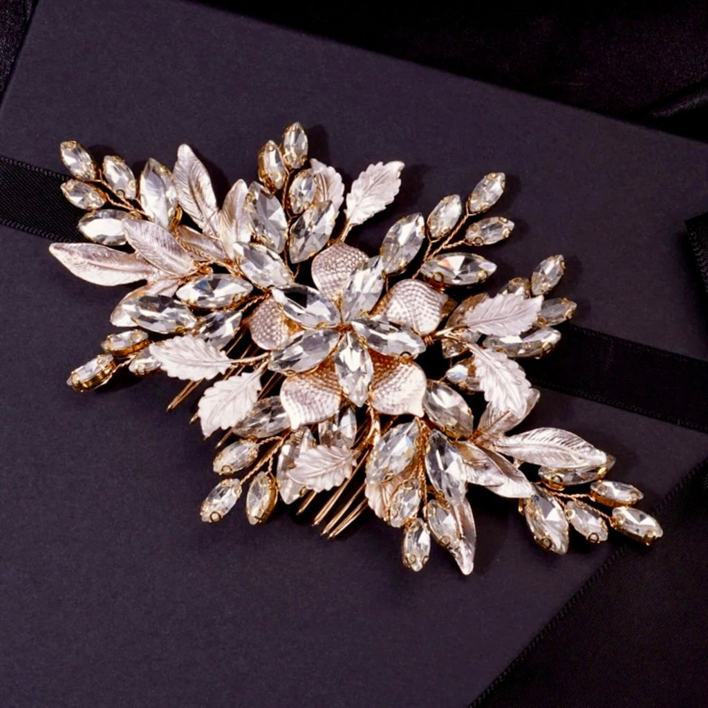 Wedding Hair Accessories - Crystal Bridal Hair Comb - Available in Silver, Rose Gold and Yellow Gold