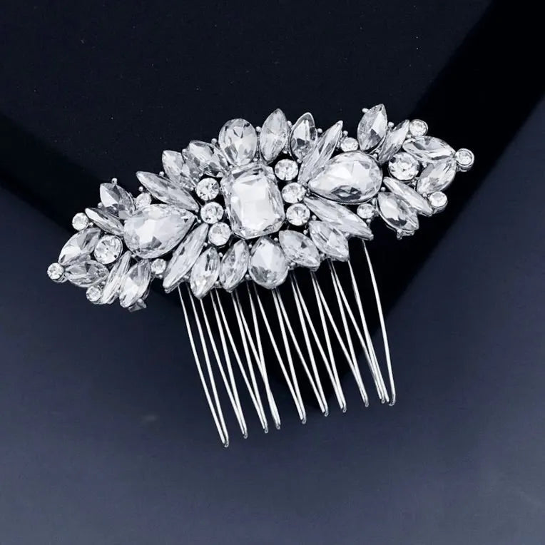 Wedding Hair Accessories - Silver Crystal Bridal Hair Comb