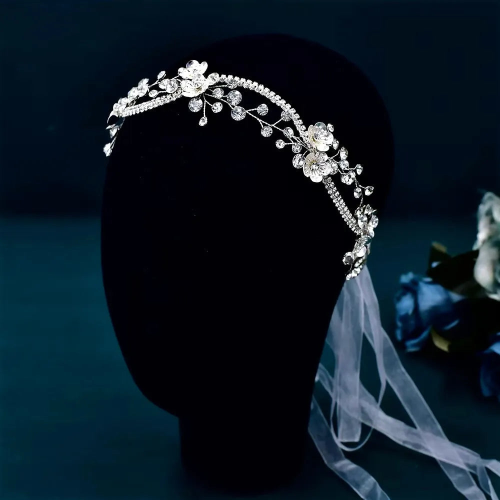 Wedding Hair Accessories - Silver Crystal Bridal Headband