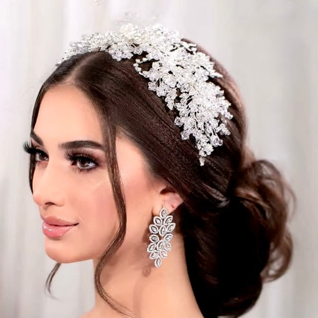 Wedding Hair Accessories Silver Crystal Bridal Headband ADORA
