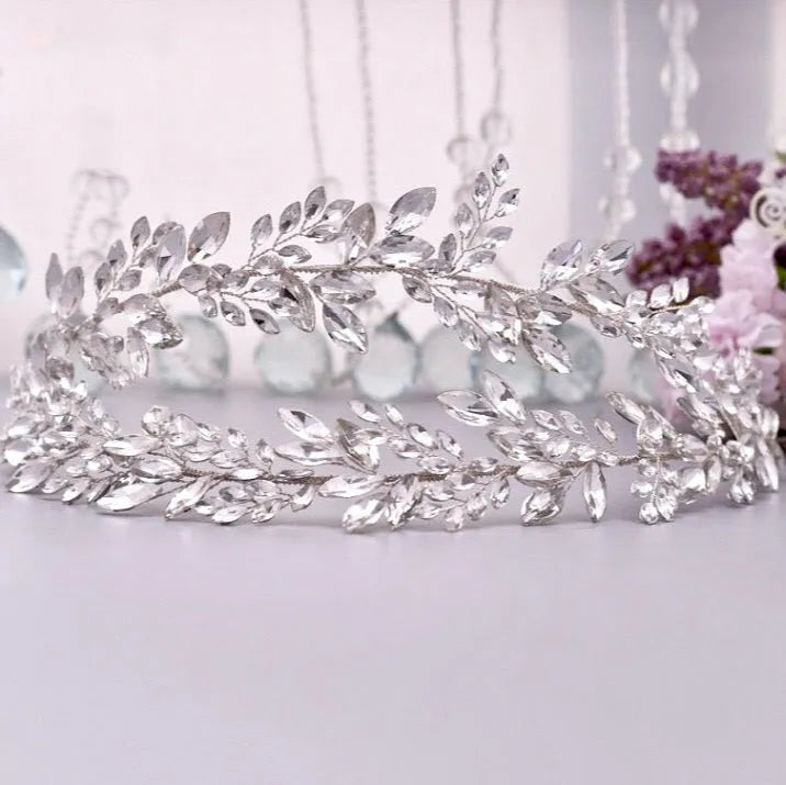 Wedding Hair Accessories - Silver Crystal Bridal Headband