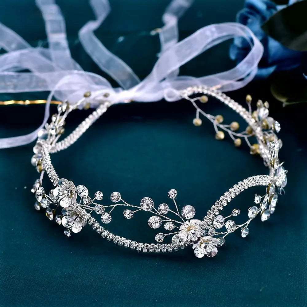 Wedding Hair Accessories - Silver Crystal Bridal Headband
