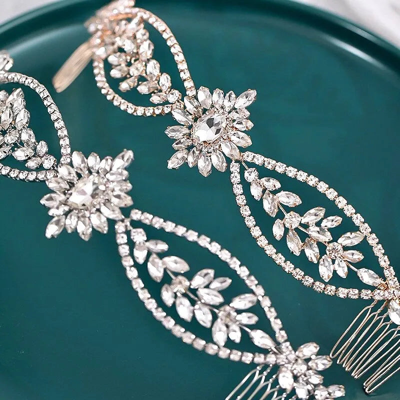 Wedding Hair Accessories - Crystal Bridal Headband / Hair Vine - Available in Silver, Rose Gold and Yellow Gold