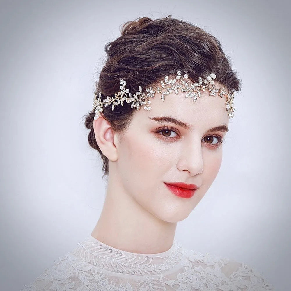 Wedding Hair Accessories - Pearl and Crystal Bridal Headband - Available in Rose Gold, Silver and Yellow Gold