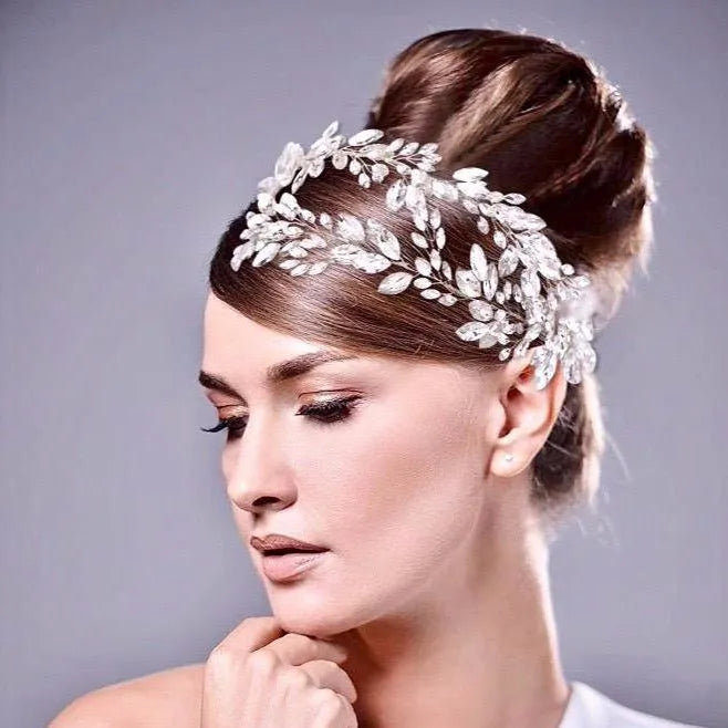 Wedding Hair Accessories - Silver Crystal Bridal Headband