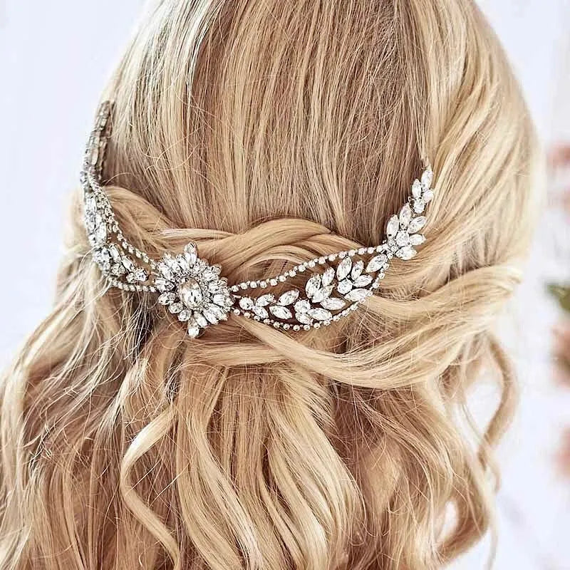 Wedding Hair Accessories - Crystal Bridal Headband / Hair Vine - Available in Silver, Rose Gold and Yellow Gold