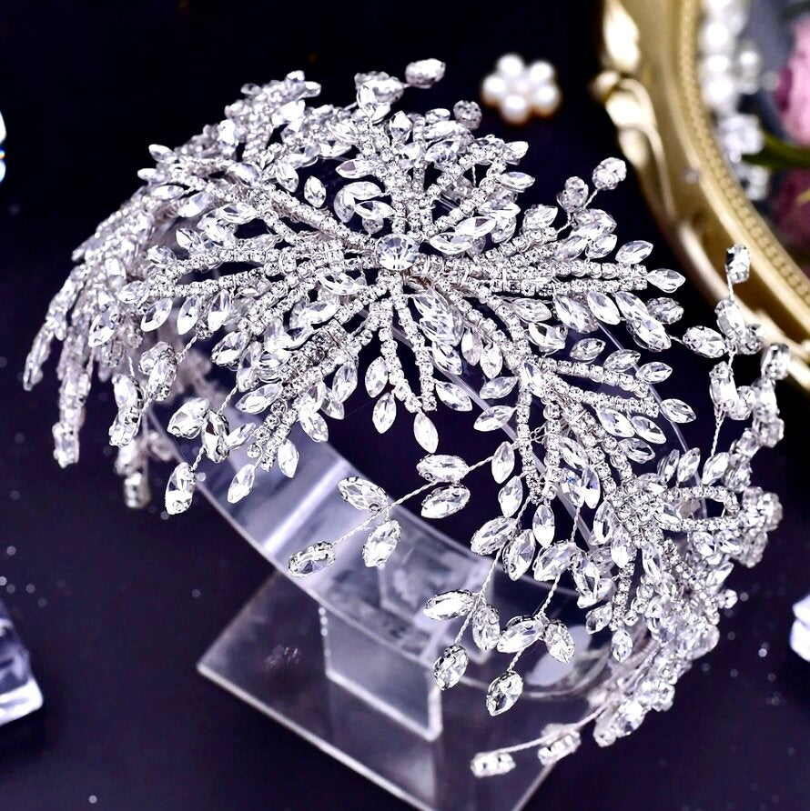 Wedding Hair Accessories - Silver Crystal Bridal Headdress