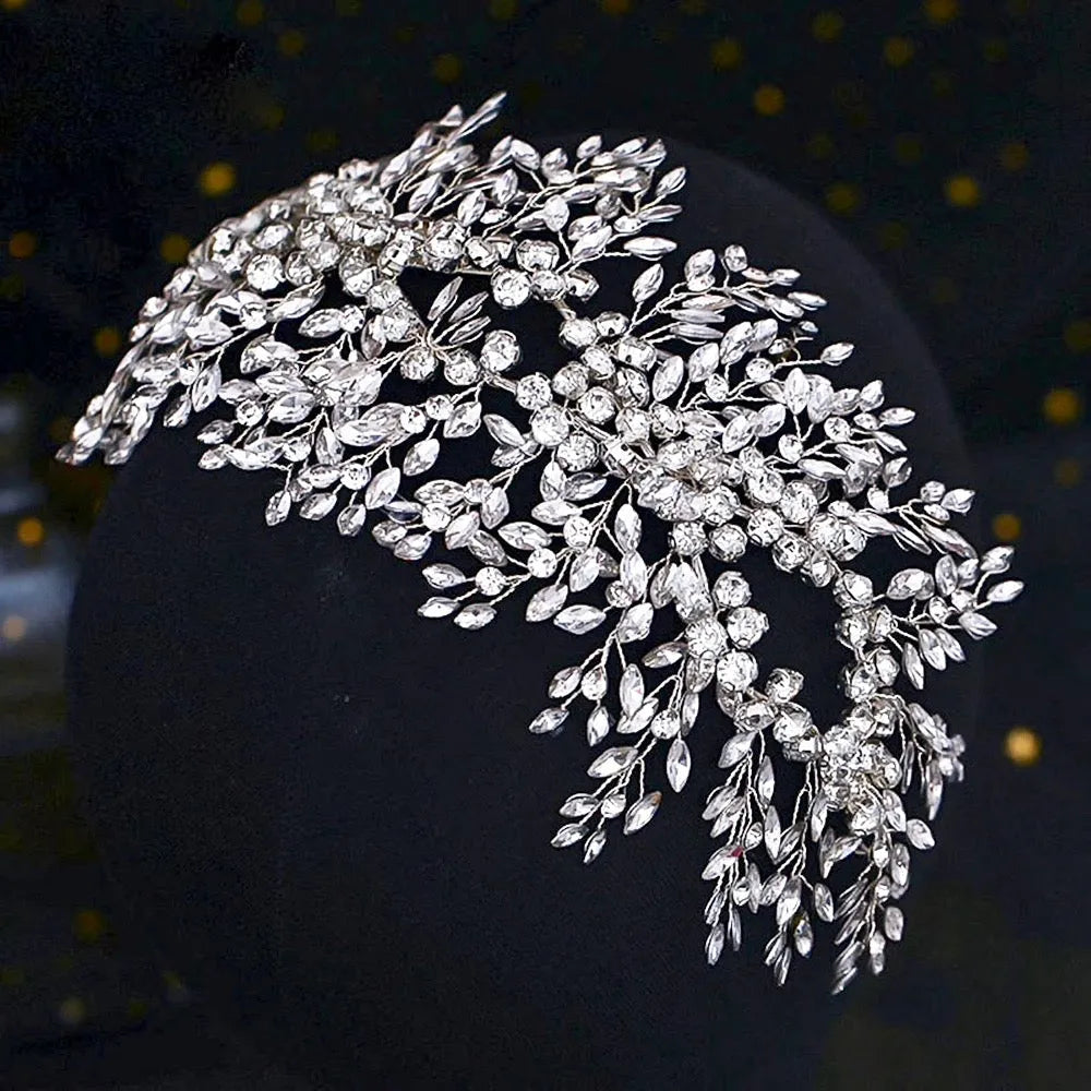 Wedding Hair Accessories - Crystal Bridal Headdress - Available in Silver and Yellow Gold