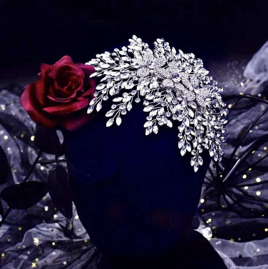Wedding Hair Accessories - Silver Crystal Bridal Headdress