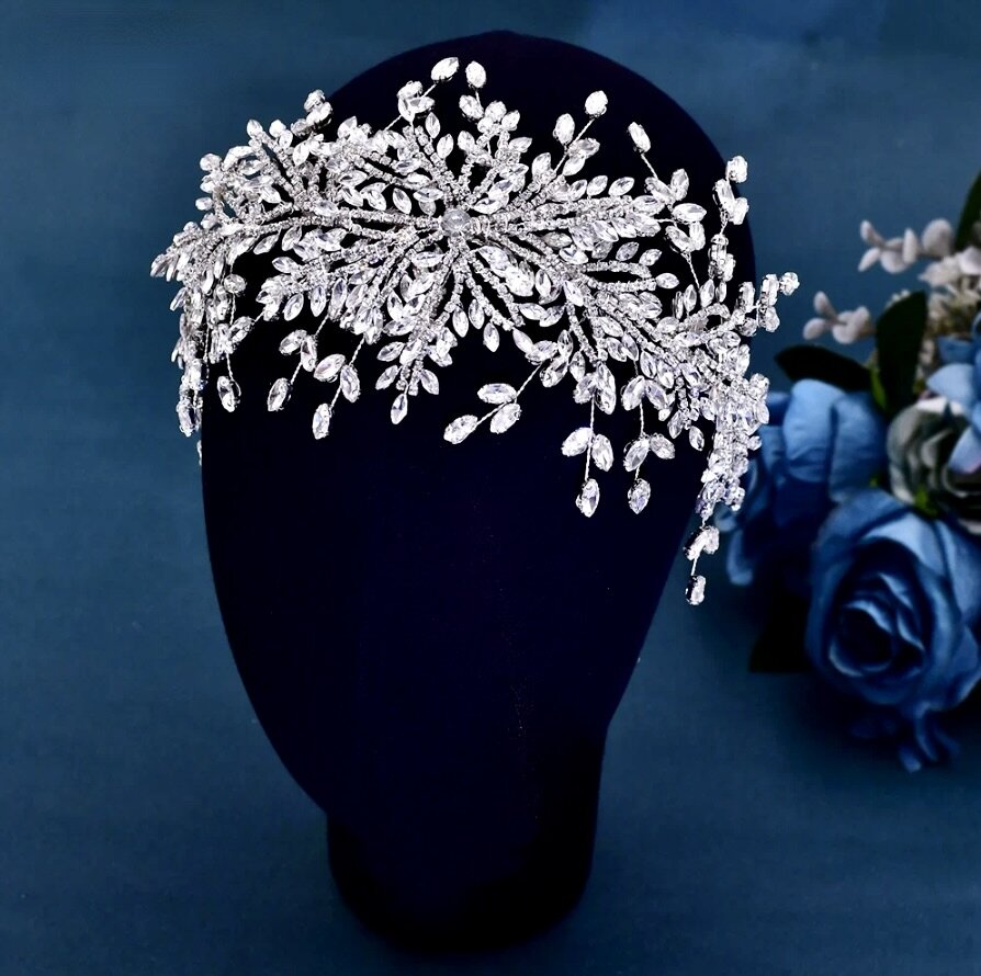 Wedding Hair Accessories - Silver Crystal Bridal Headdress