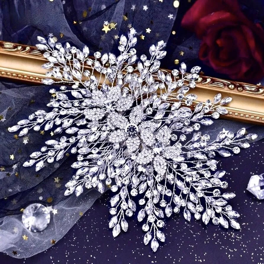 Wedding Hair Accessories - Silver Crystal Bridal Headdress