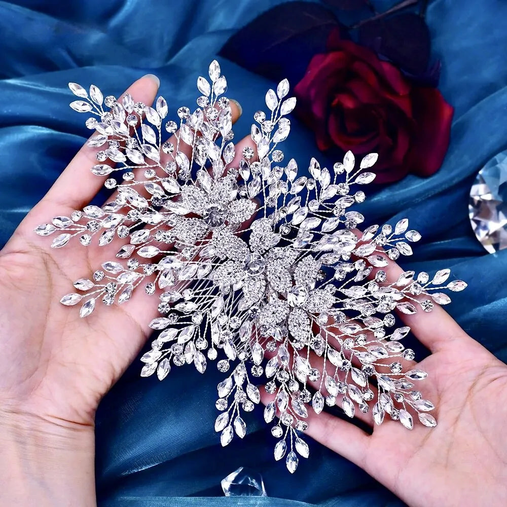 Wedding Hair Accessories - Silver Crystal Bridal Headdress