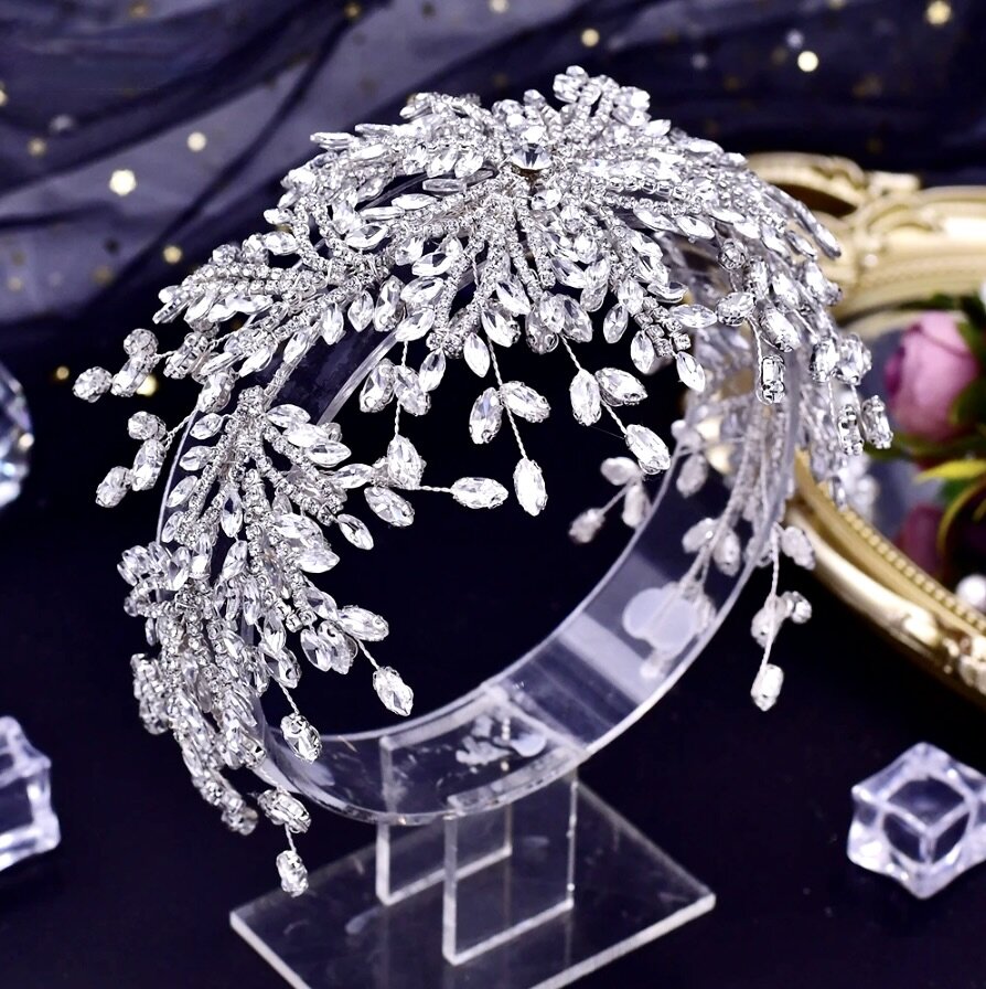 Wedding Hair Accessories - Silver Crystal Bridal Headdress