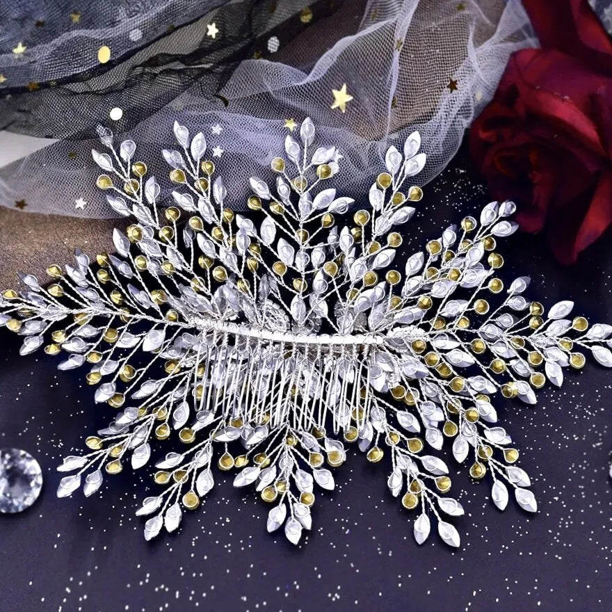Wedding Hair Accessories - Silver Crystal Bridal Headdress