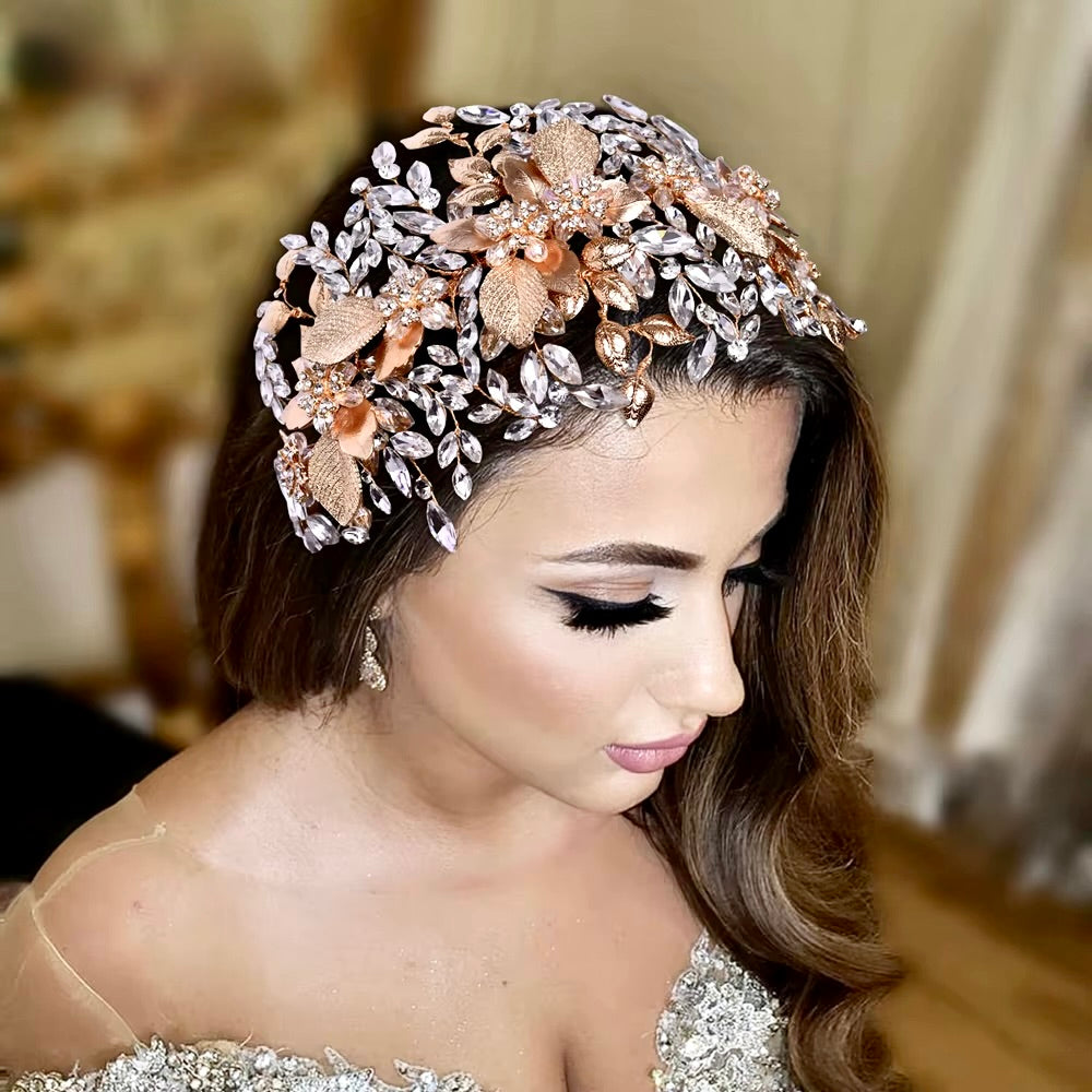 Wedding Hair Accessories - Crystal Bridal Headband - Available in Gold and Silver