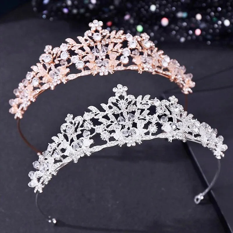 Wedding Hair Accessories - Crystal Bridal Tiara - Available in Silver and Rose Gold