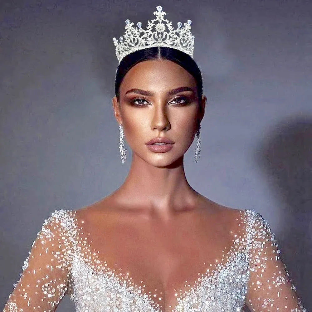 Wedding Hair Accessories - Silver Cubic Zirconia Bridal Tiara