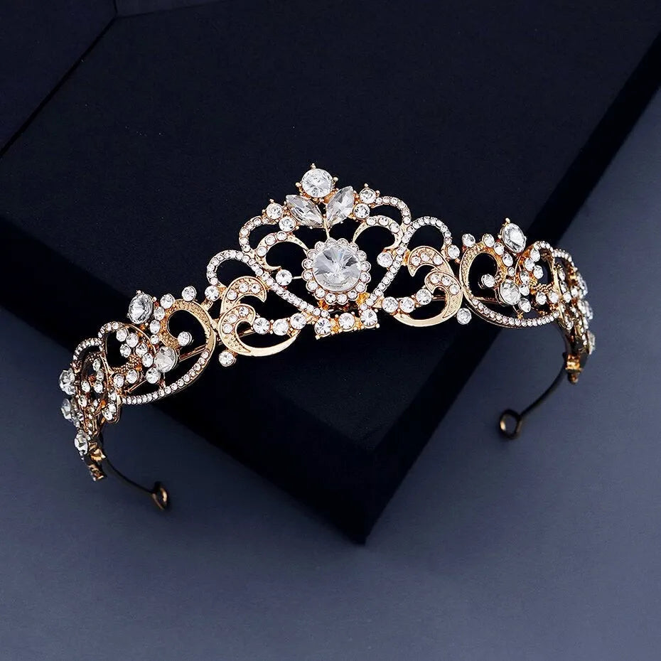 Wedding Hair Accessories - Rhinestone Bridal Tiara - Available in Silver, Yellow Gold and Rose Gold