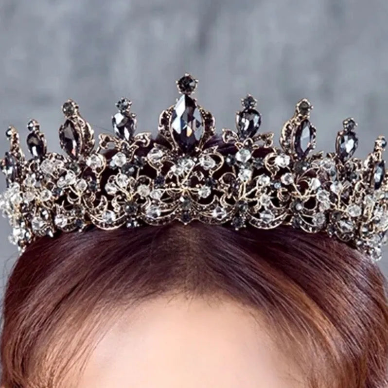 Wedding Jewelry and Accessories - Black Bridal 3-Piece Jewelry Set With Tiara