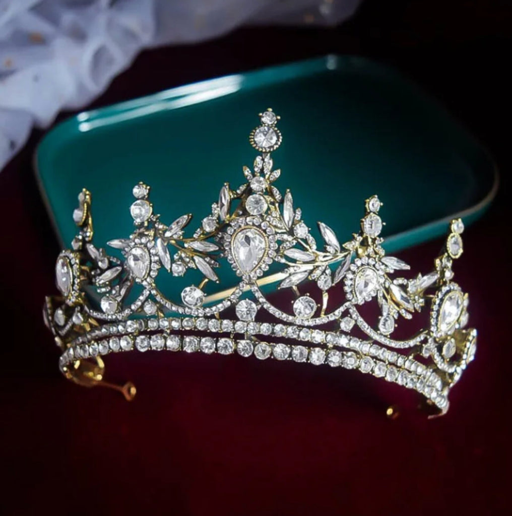 Wedding Hair Accessories - Baroque Wedding Tiara - Available in Antique Gold and Silver 
