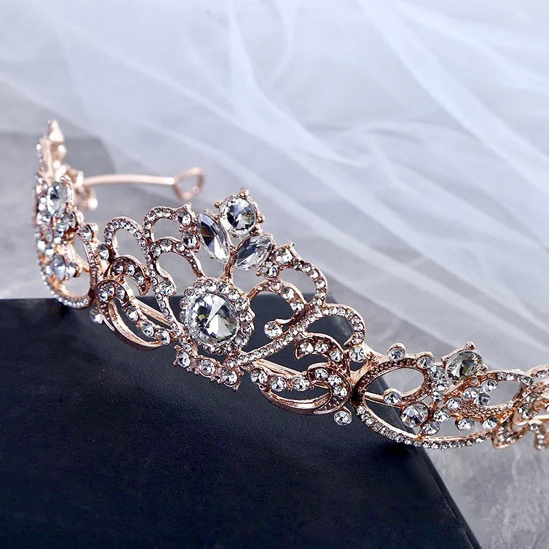 Wedding Hair Accessories - Rhinestone Bridal Tiara - Available in Silver, Yellow Gold and Rose Gold