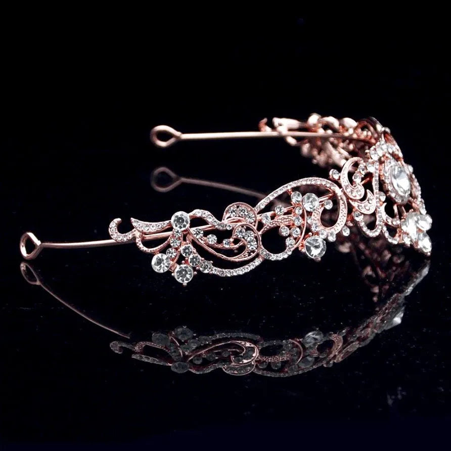 Wedding Hair Accessories - Rhinestone Bridal Tiara - Available in Silver, Yellow Gold and Rose Gold