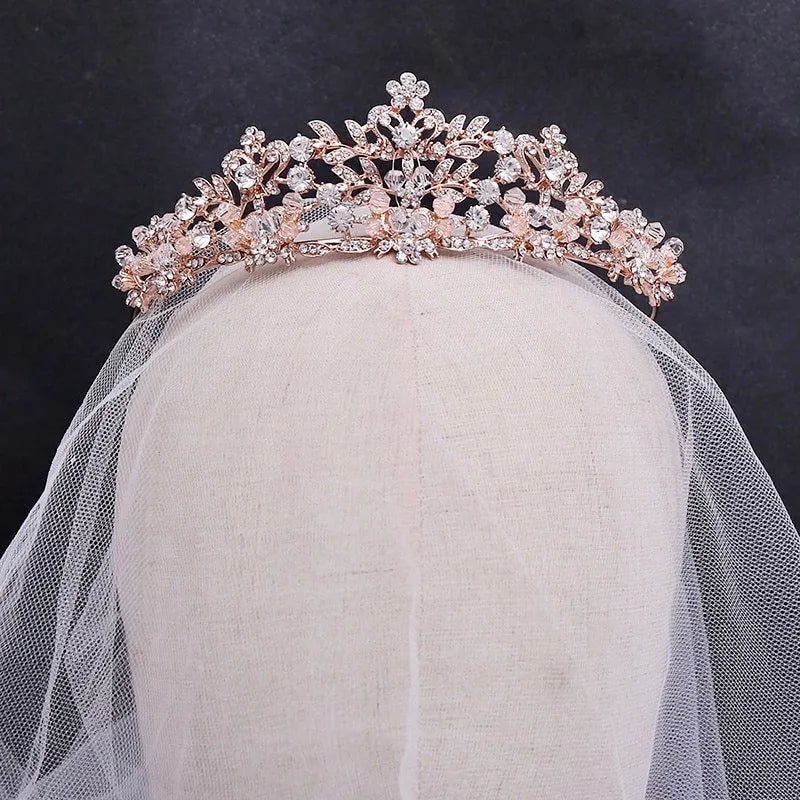 Wedding Hair Accessories - Crystal Bridal Tiara - Available in Silver and Rose Gold