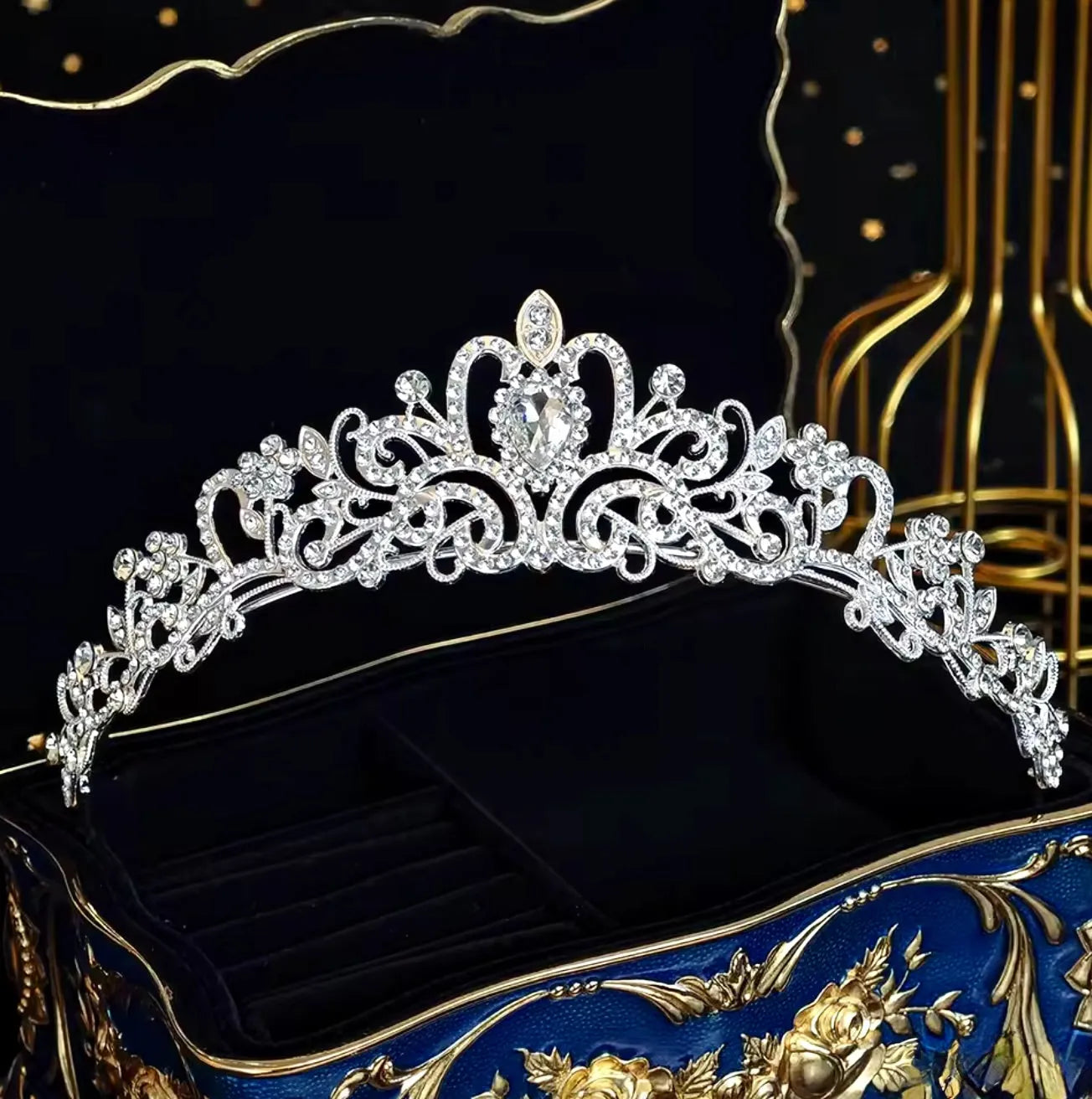 Crystal Bridal Tiara - Elegant Silver, Gold & Rose Gold 