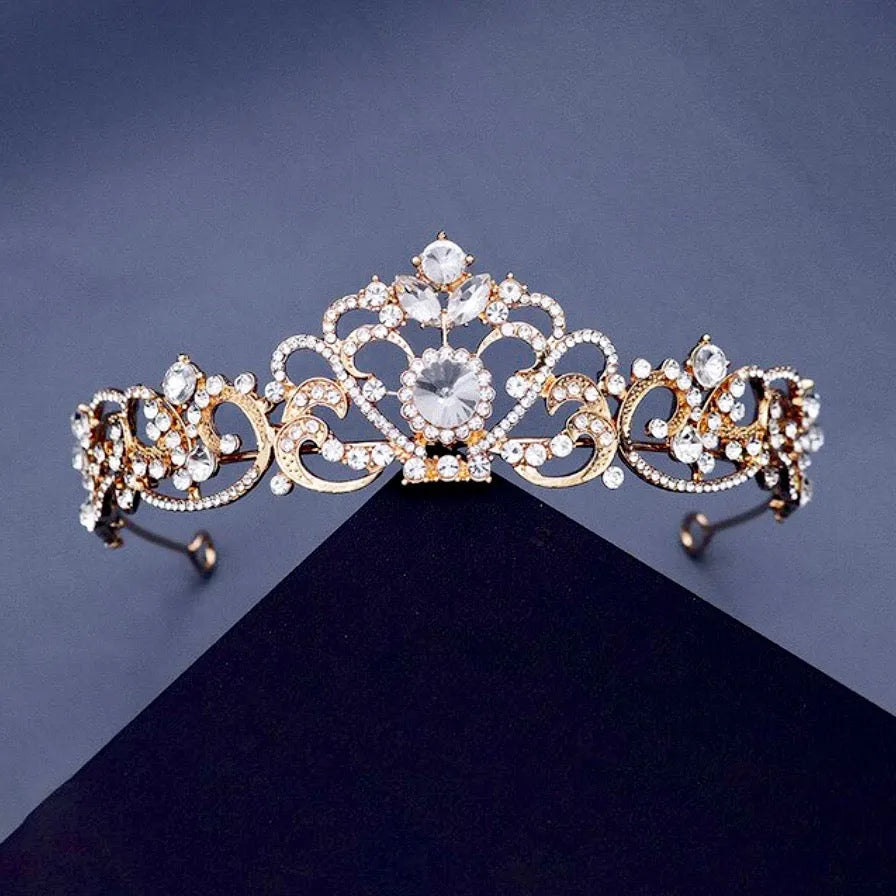 Wedding Hair Accessories - Rhinestone Bridal Tiara - Available in Silver, Yellow Gold and Rose Gold